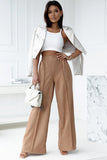 Elastic Waistband Wide Leg Pants