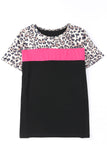 Leopard Colorblock Splicing T-shirt