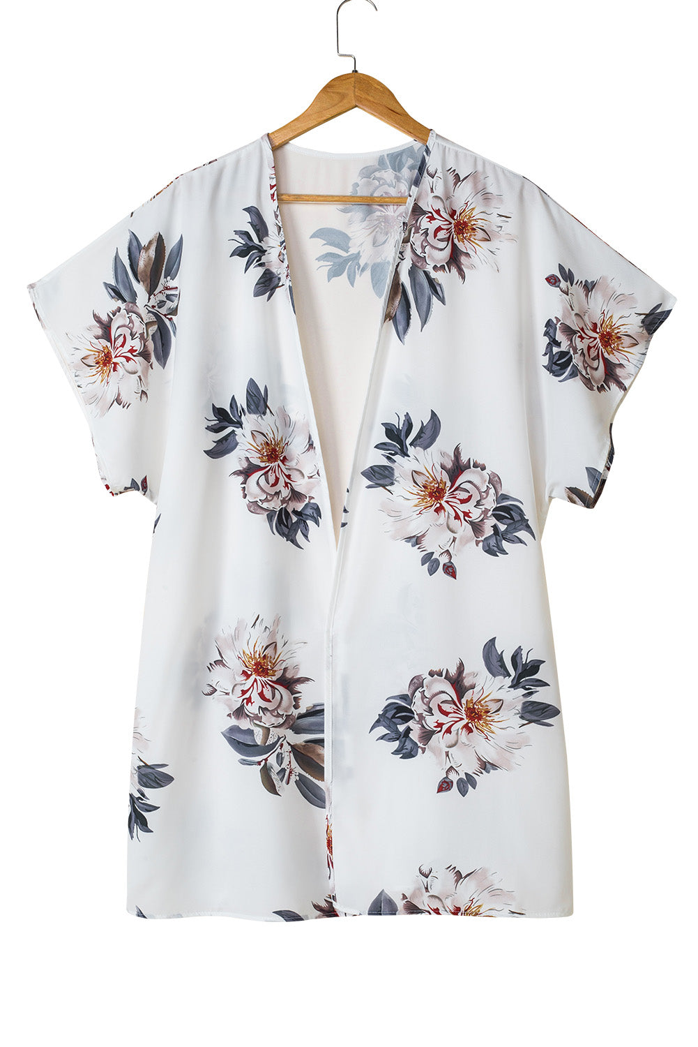 Kimono d'été blanc à imprimé floral 