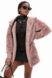 Soft Fleece Hooded Open Front Coat