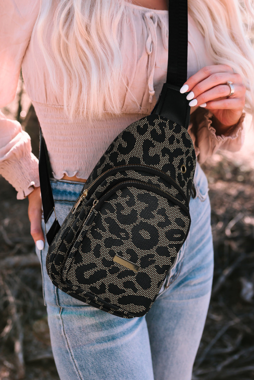 Print PU Sling Bag