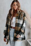 Zipper Side Pockets Plaid Overcoat