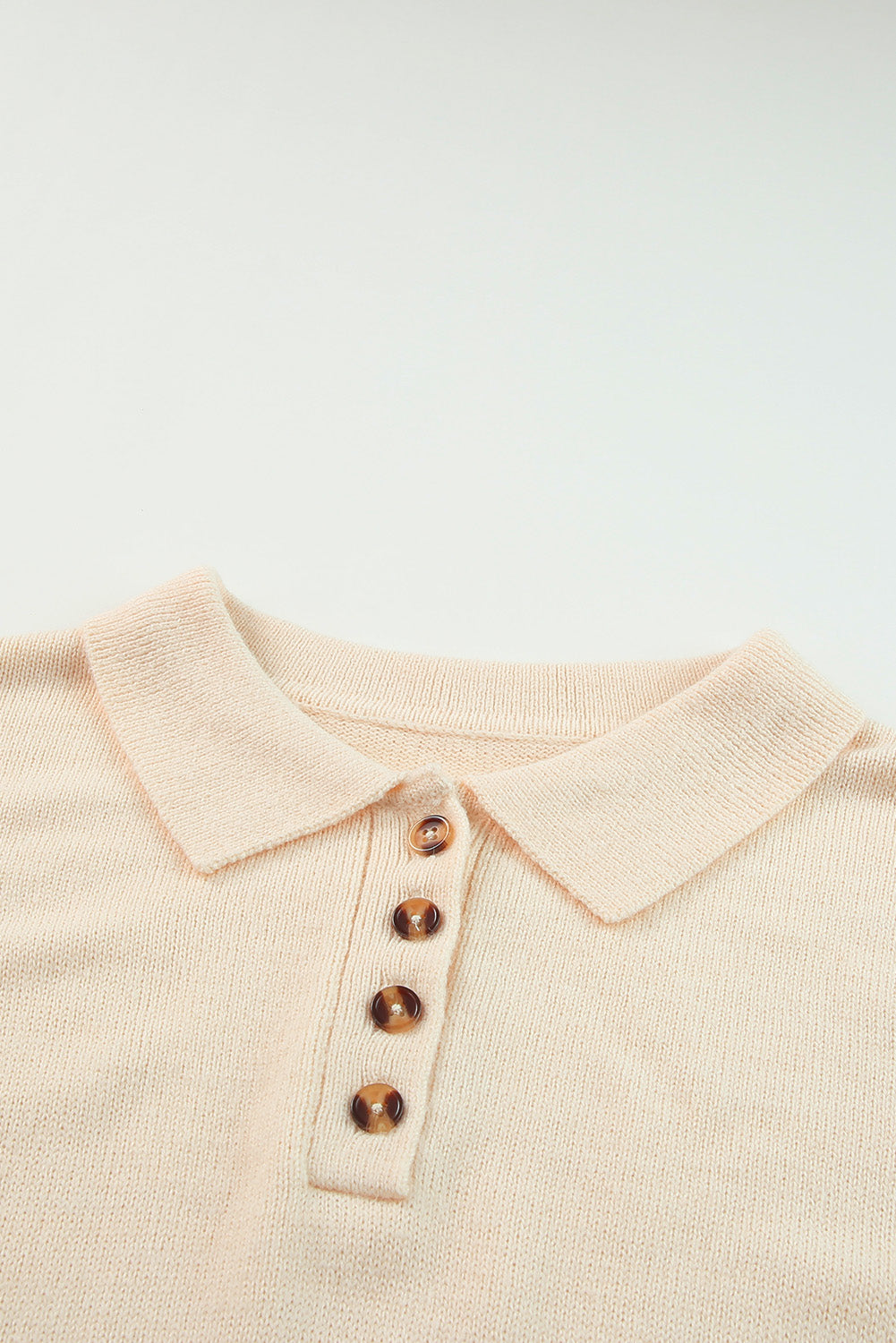 Polo Collar Knitted Mini Sweater Shift Dress