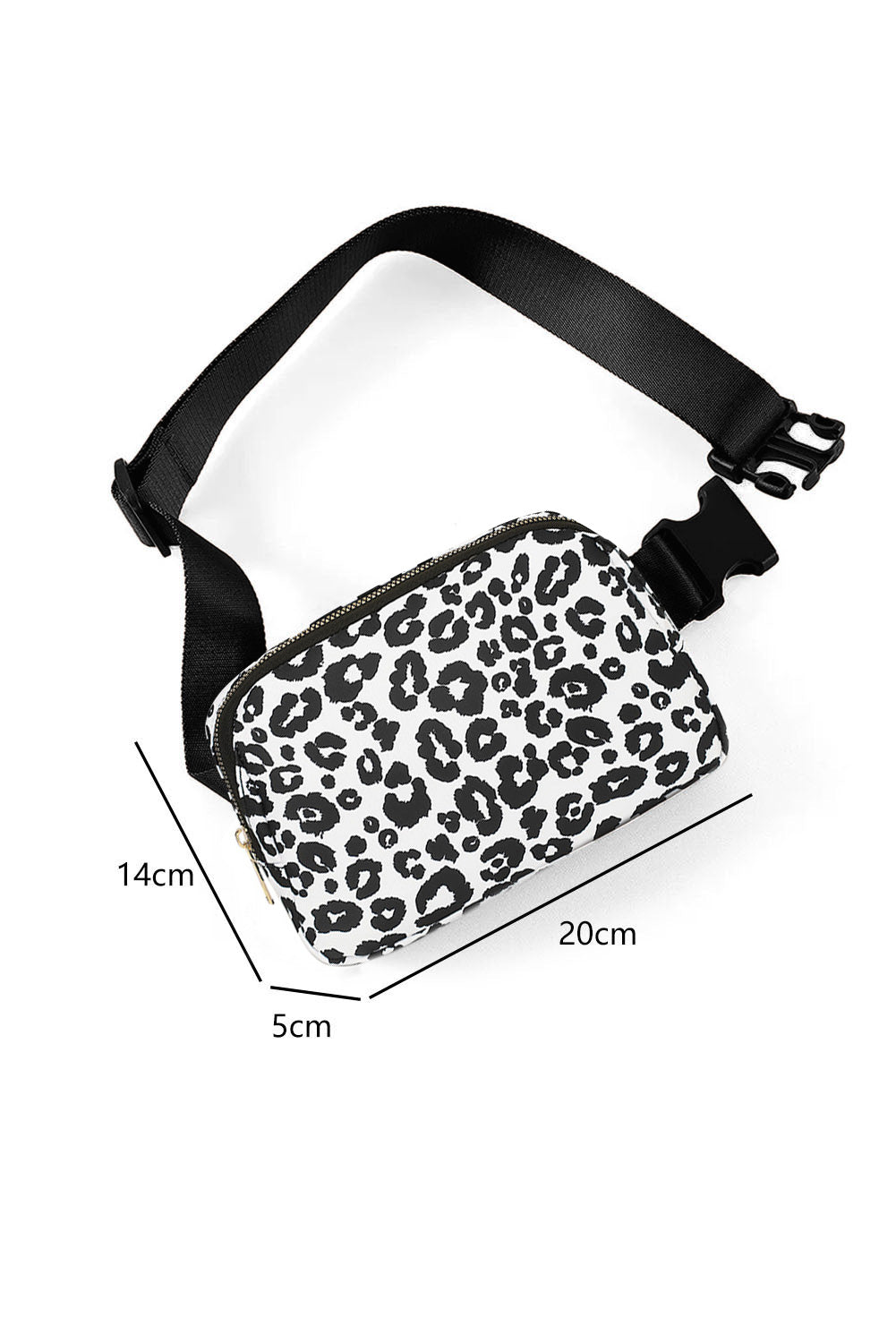 Leopard Print Buckle Canvas Chest Bag 20*5*14cm