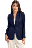 Collared Neck Single Breasted Blazer with Pockets