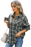 Plaid Button Up Long Sleeve Shirt with Pocket