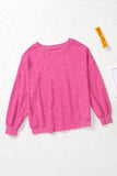 Sweat-shirt ample à épissure unie Rose