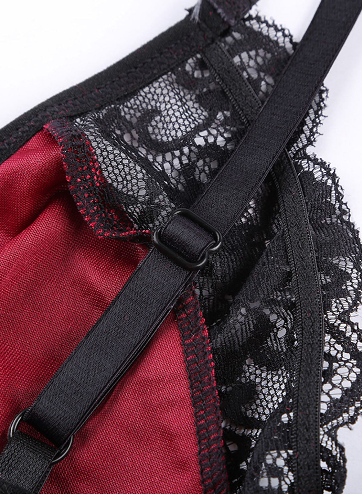 Velvet Lace Mesh Stitching Sexy Teddy Lingerie