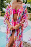 Tie-dye Tassel Trim Kimono