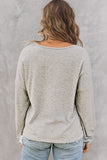 Ribbed Drop Shoulder Long Sleeve Top