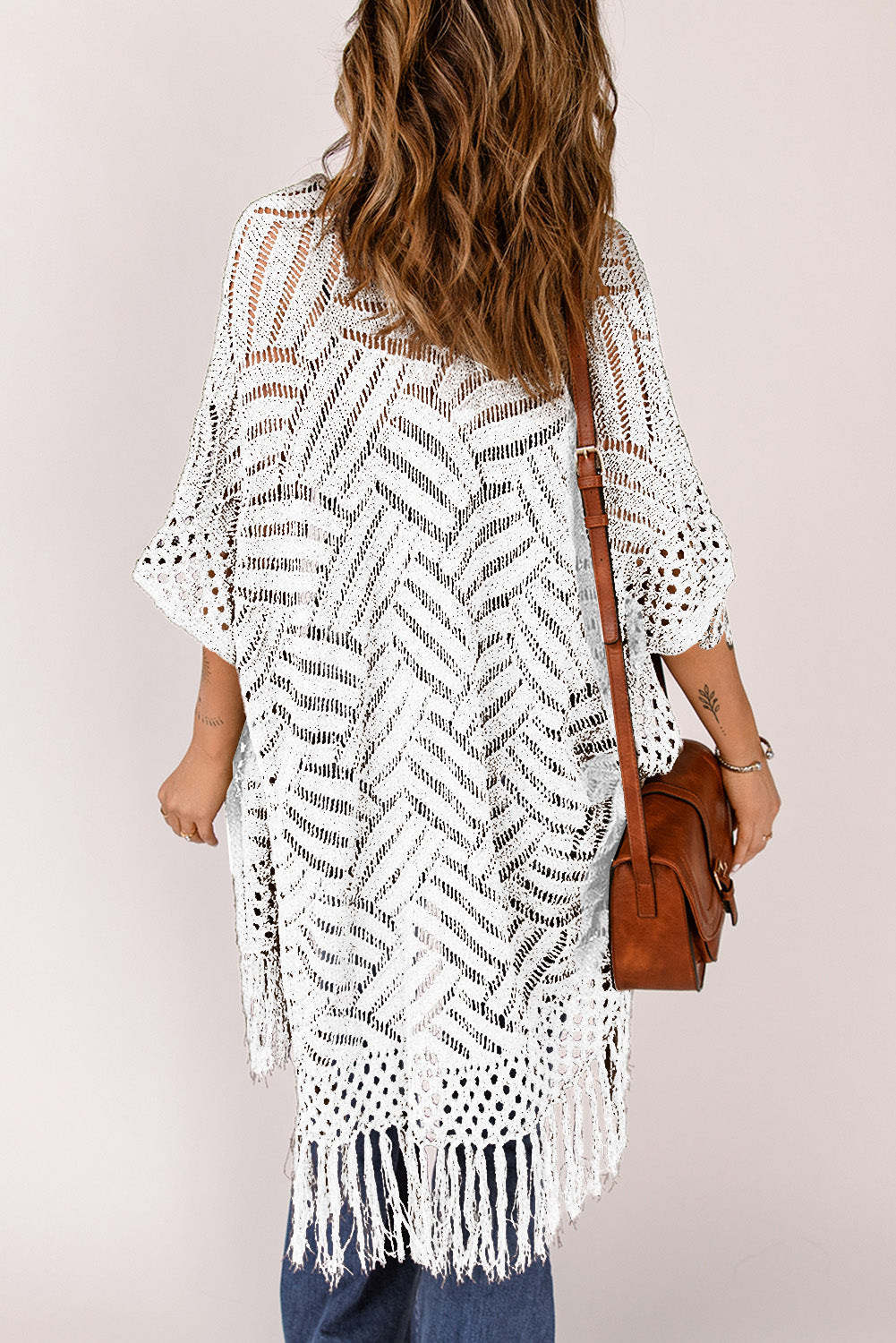 Loose Knitwear Kimono with Slits