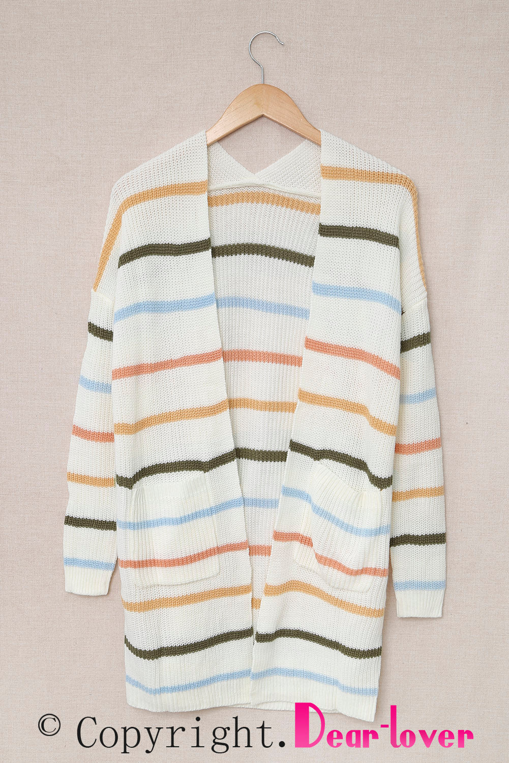 Cardigan rayé arc-en-ciel