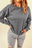 Pink French Terry Cotton Blend Pullover Sweatshirt