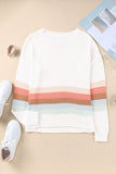 Ribbed Round Neck Striped Sweater