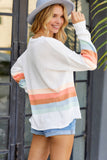 Ribbed Round Neck Striped Sweater