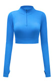 Half Zipper Long Sleeve Cropped Yoga Top