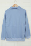 Cotton Pocketed Half Zip Pullover Sweatshirt