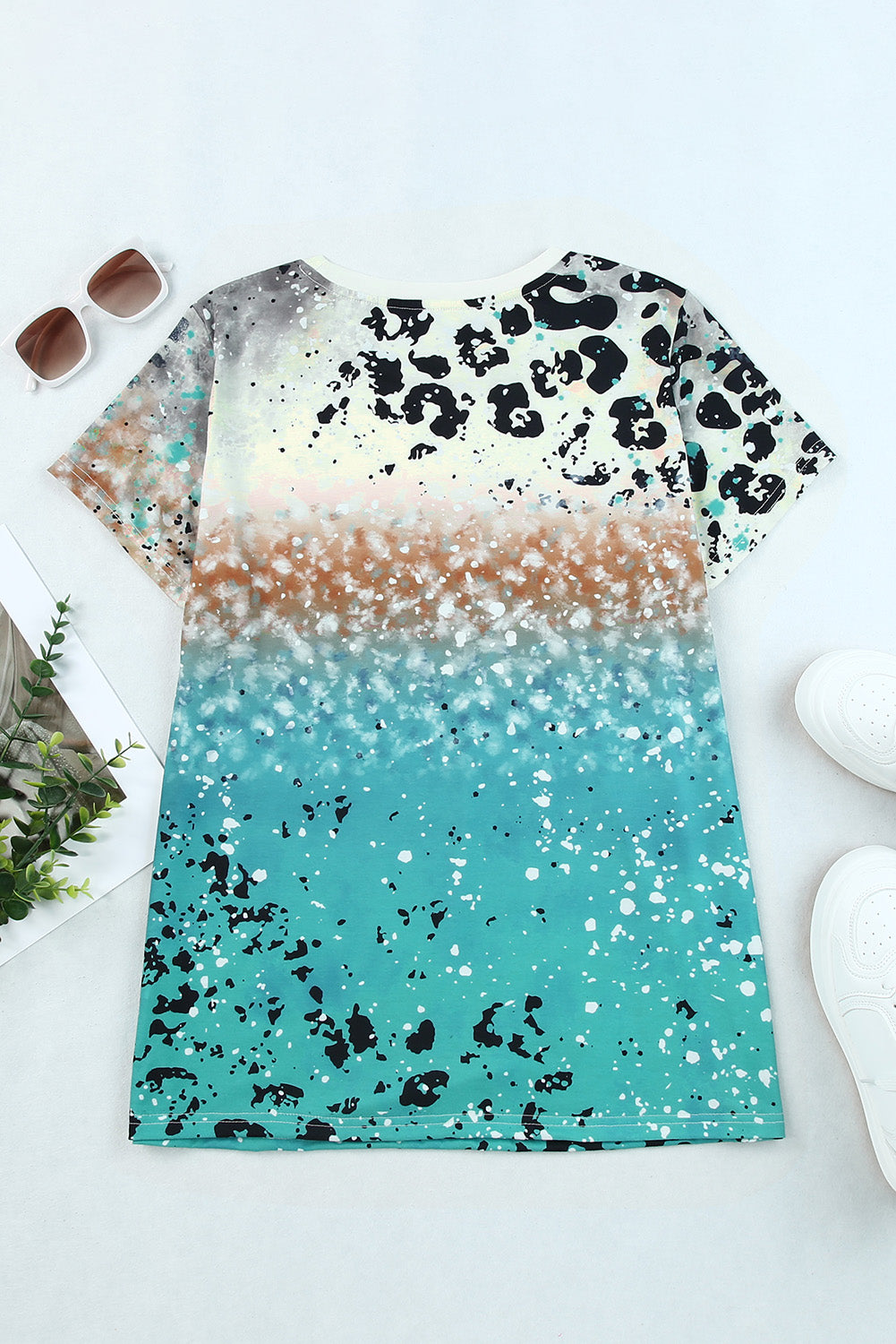 Leopard Tie-dye Bleached T-shirt