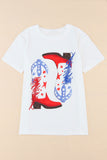 American Flag Boots Graphic Tee