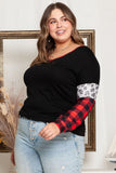 Christmas Tree Plaid Leopard Sequin Plus Size Top