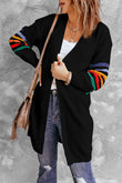 Striped Balloon Sleeve Cardigan