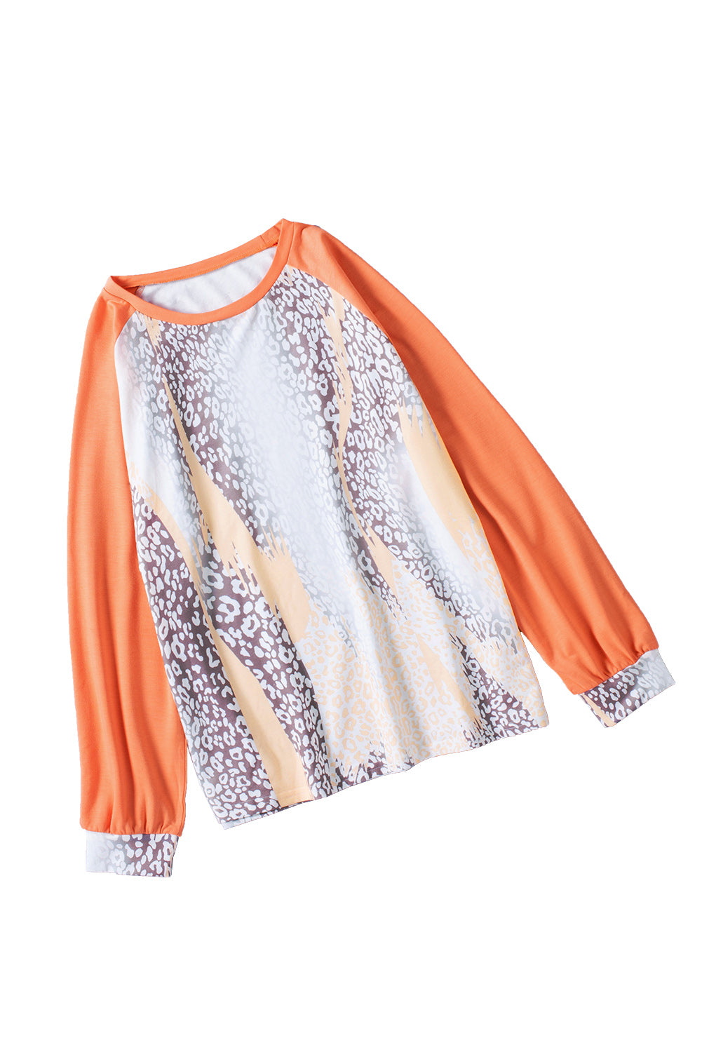 Snakeskin Print Raglan Long Sleeve Plus Size Top