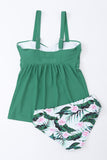 Adjustable Straps Ruched 2pcs Tankini Swimsuit