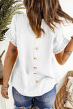 Swiss Dot Lace Splicing Short Sleeve Top