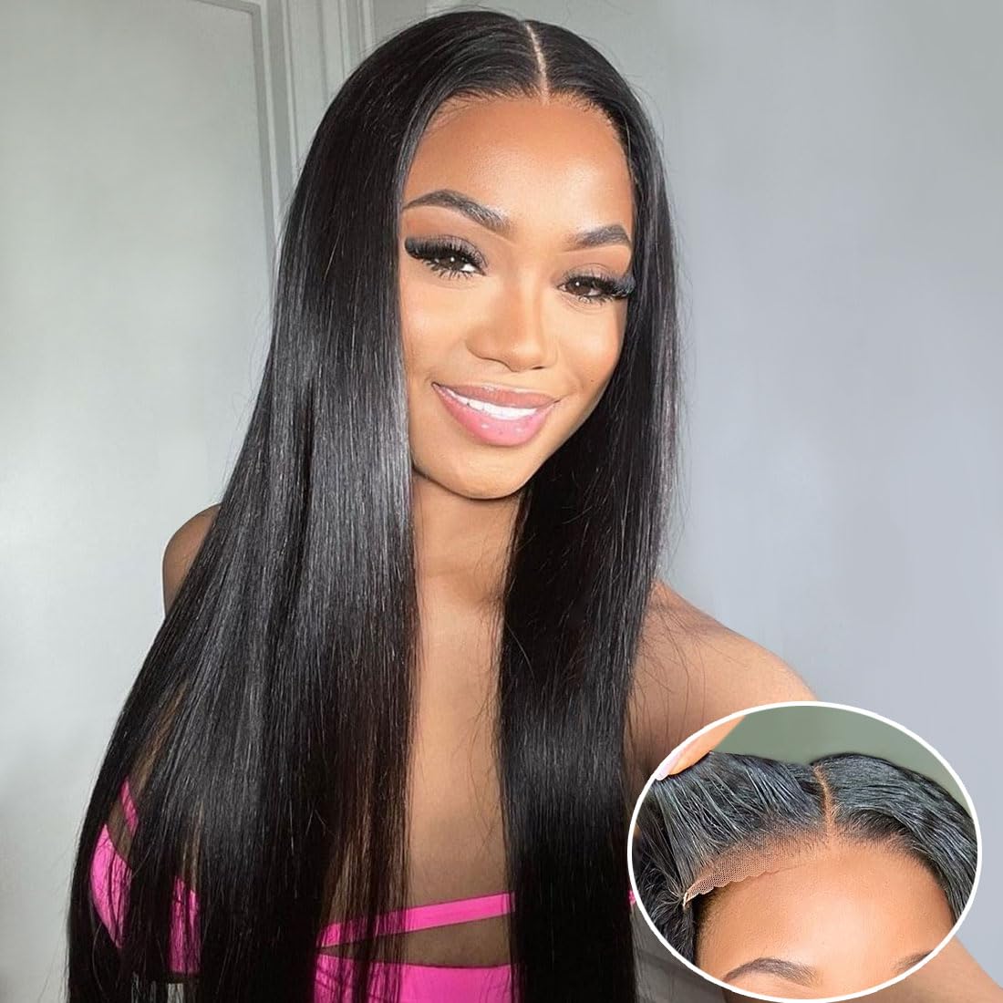 Straight Glueless Human Hair Wigs Pre-Everything 7x5 6x4 Lace Closure Wig