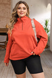 O-ring Zipper Pocketed Plus Size Sweatshirt