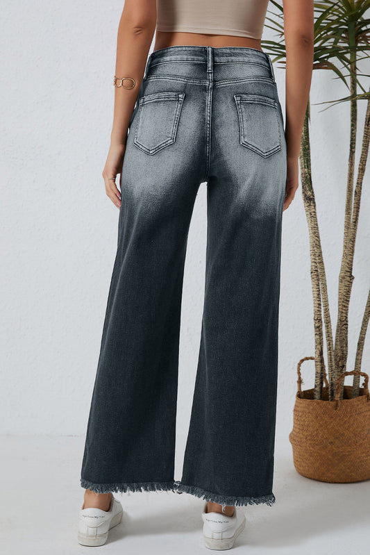 Vintage Distressed Wide Leg Jeans