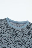 Animal Spotted Print Round Neck Long Sleeve Top