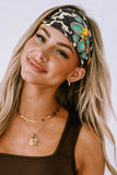 Sunflower Cow Print Wide Headband