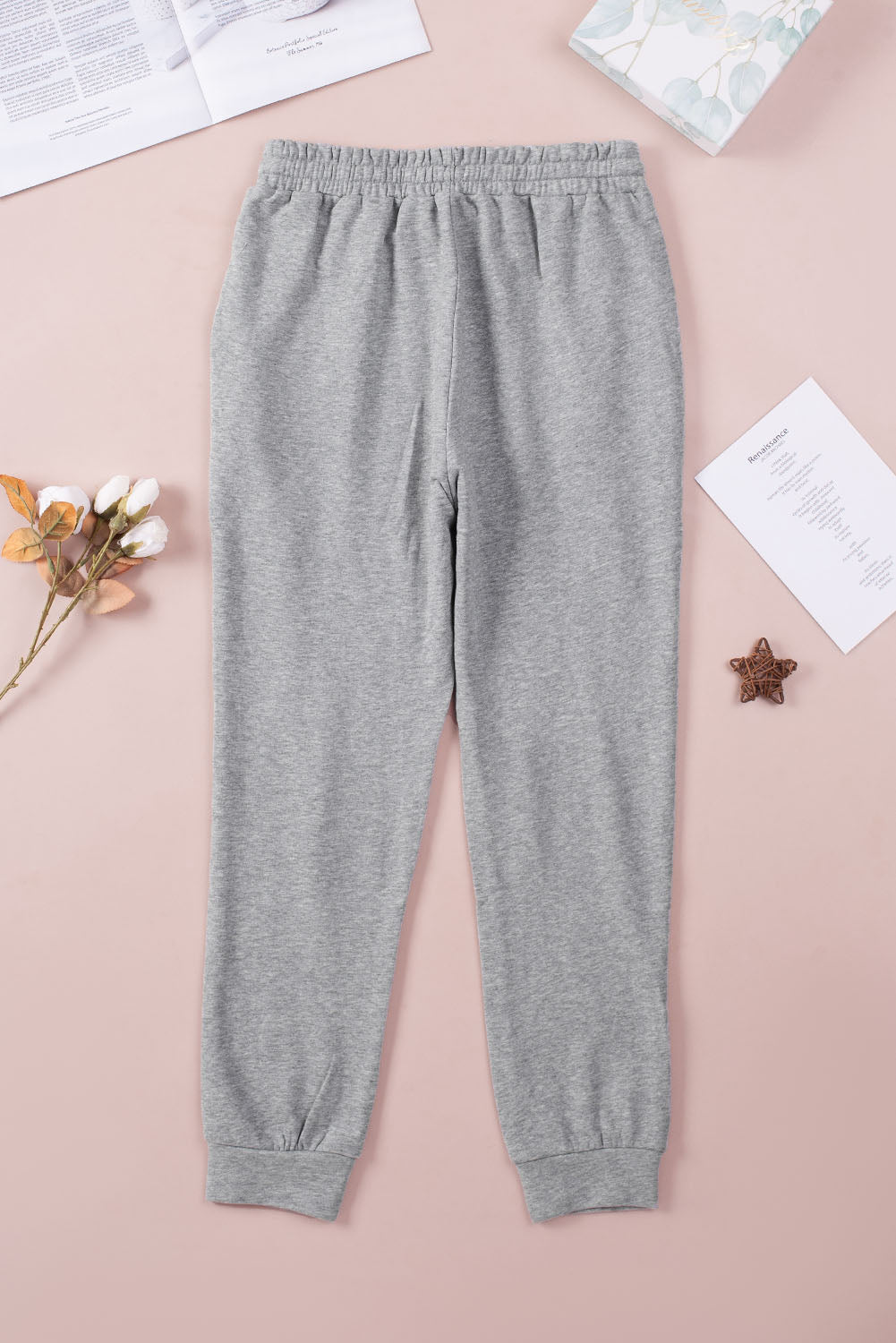 Pantalon de jogging court gris chiné effet vieilli