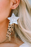 Fuzzy Leopard Shooting Star Earrings