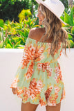 Floral Off the Shoulder Bell Sleeve Romper