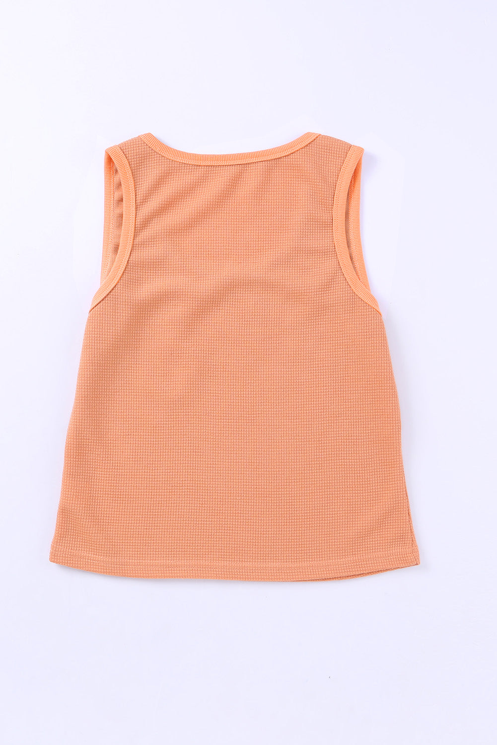 Plain Waffle Knit U Neck Tank Top