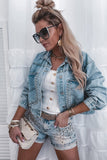 Rivet Studded Pocketed Denim Jacket