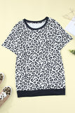 Camouflage Print Round Neck T-shirt with Slits