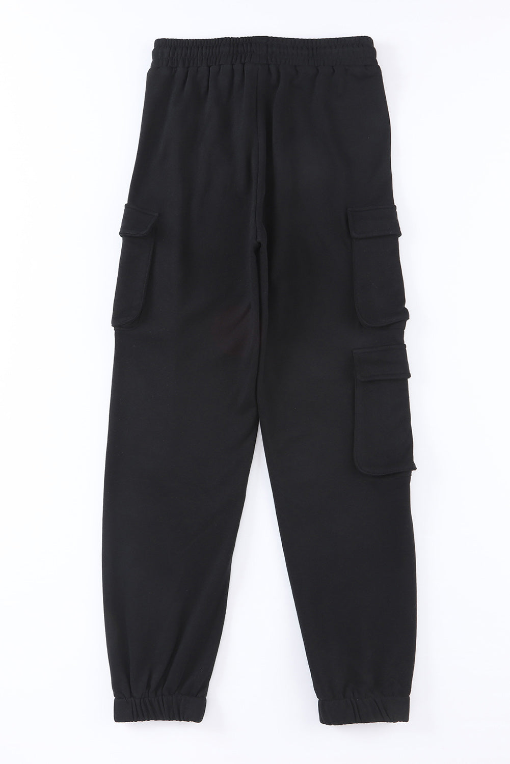 Pantalon de jogging noir à cordon de serrage avec poches cargo