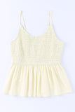 Ruffled Smocked Adjustable Straps Sleeveless Top