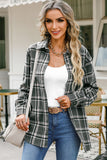 Plaid Button Up Long Sleeve Shirt with Pocket