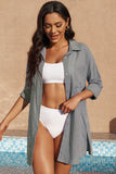 White Lightweight Shirt Style Beach Cover Up