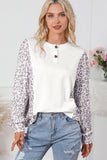 Splicing Dolman Sleeve Contrast Henley Top