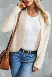 Cardigan gris ouvert sur le devant en tricot Popcorn