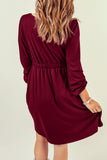 Button Up High Waist Long Sleeve Dress