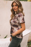 Vintage Tie Dye Ruffled Sleeve T Shirt