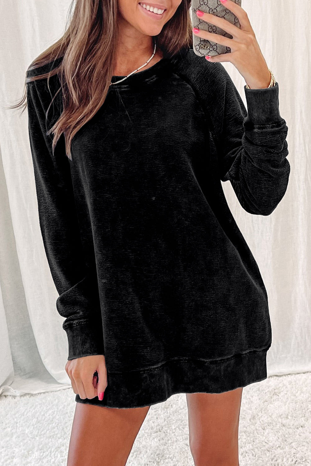 Mineral Wash Oversized Pullover Sweatshirt