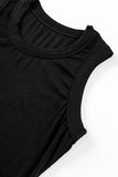 Solid Ribbed Knit Slim Fit Tank Top