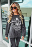 Sweat-shirt graphique filaire NASHVILLE MUSIC CITY abricot